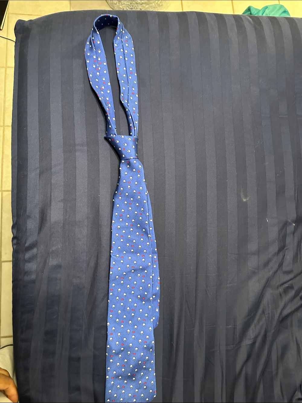 Brooks Brothers Blue Silk Tie with Small Multicolor Dots